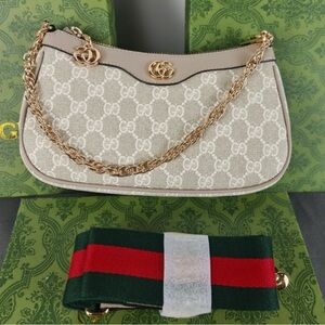 Gucci Ophidia bag - beige and white supreme - gold